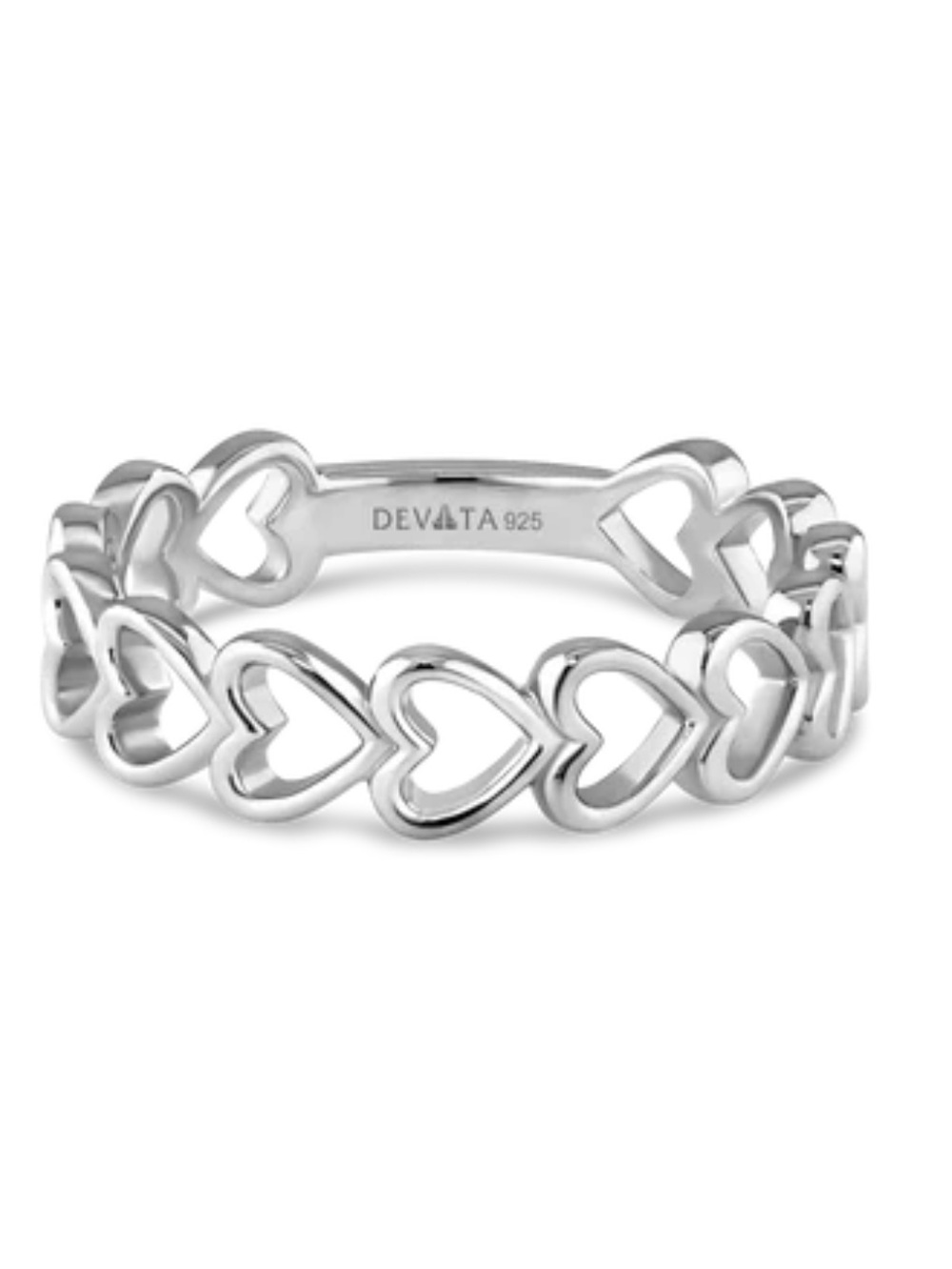 Devata Open Heart Sterling Silver Ring 8 New
